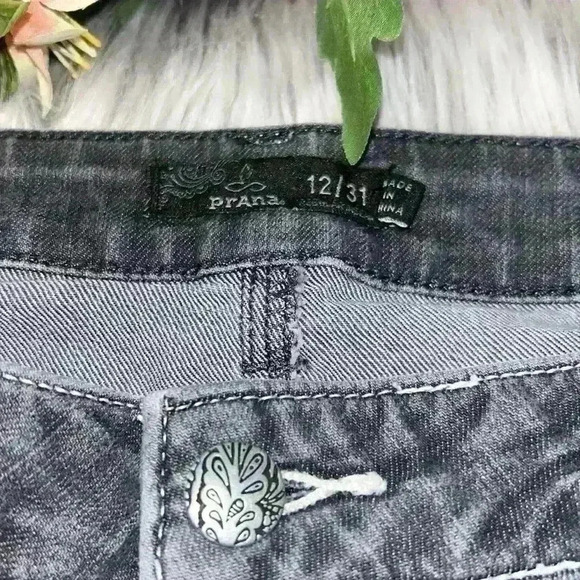 PrAna Kayla Organic Cotton Gray Skinny Jeans with White Seam, 12/31 - Picture 5 of 7